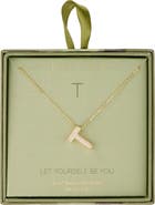 Leith Pavé Cubic Zirconia Initial Pendant Necklace