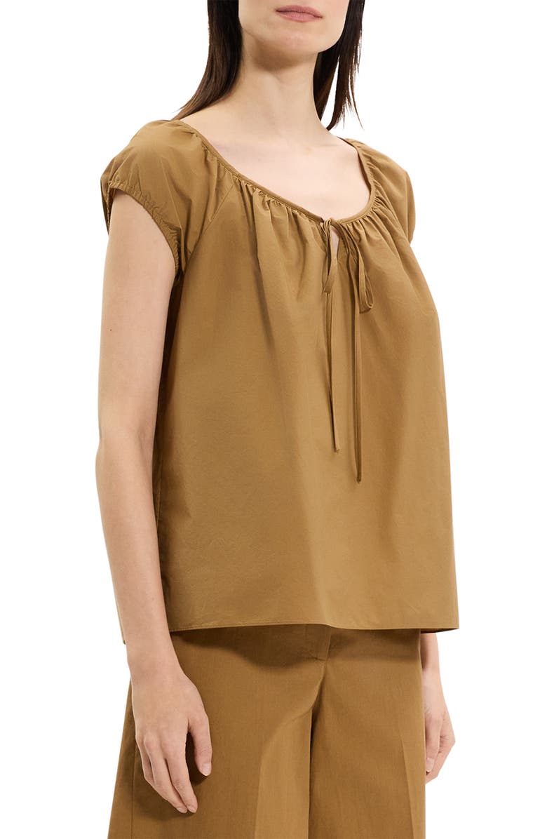 Theory Easy Tie Woven Shirt, Alternate, color, Bronze