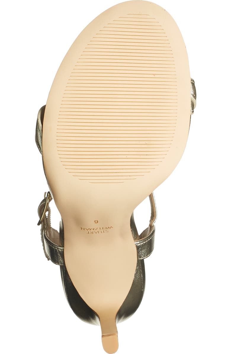 Stuart Weitzman Twistie Stiletto 100 Sandal, Alternate, color, Platino