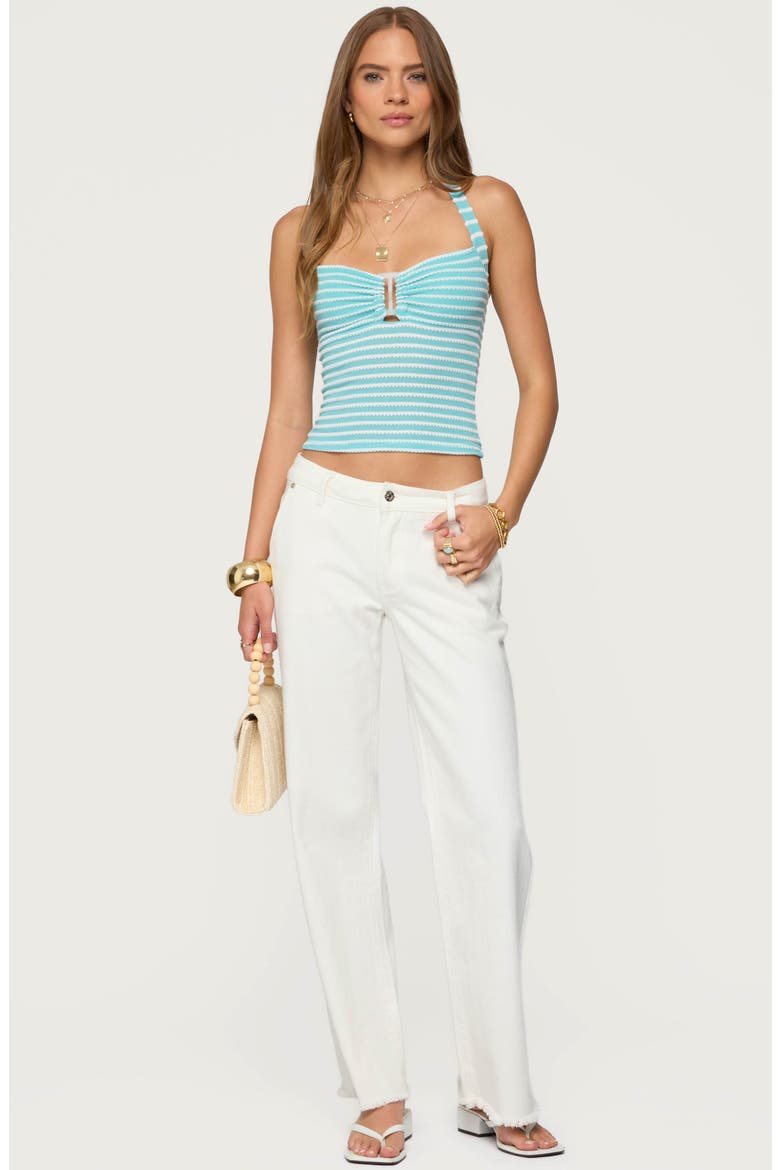 Lovina Stripe Halter Top, Alternate, color, TURQUOISE