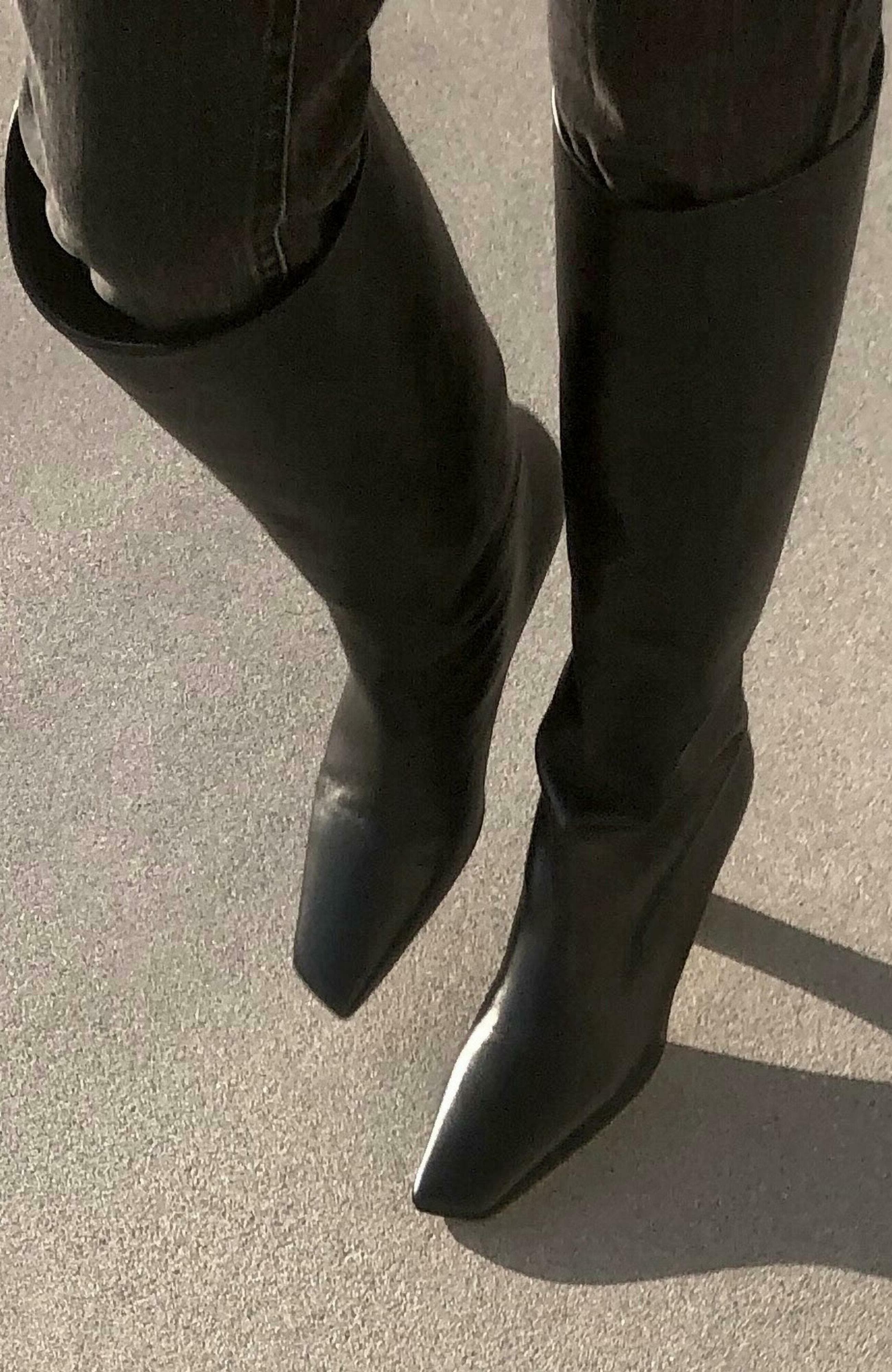 Meg Knee Boot, Alternate, color, Black Nappa
