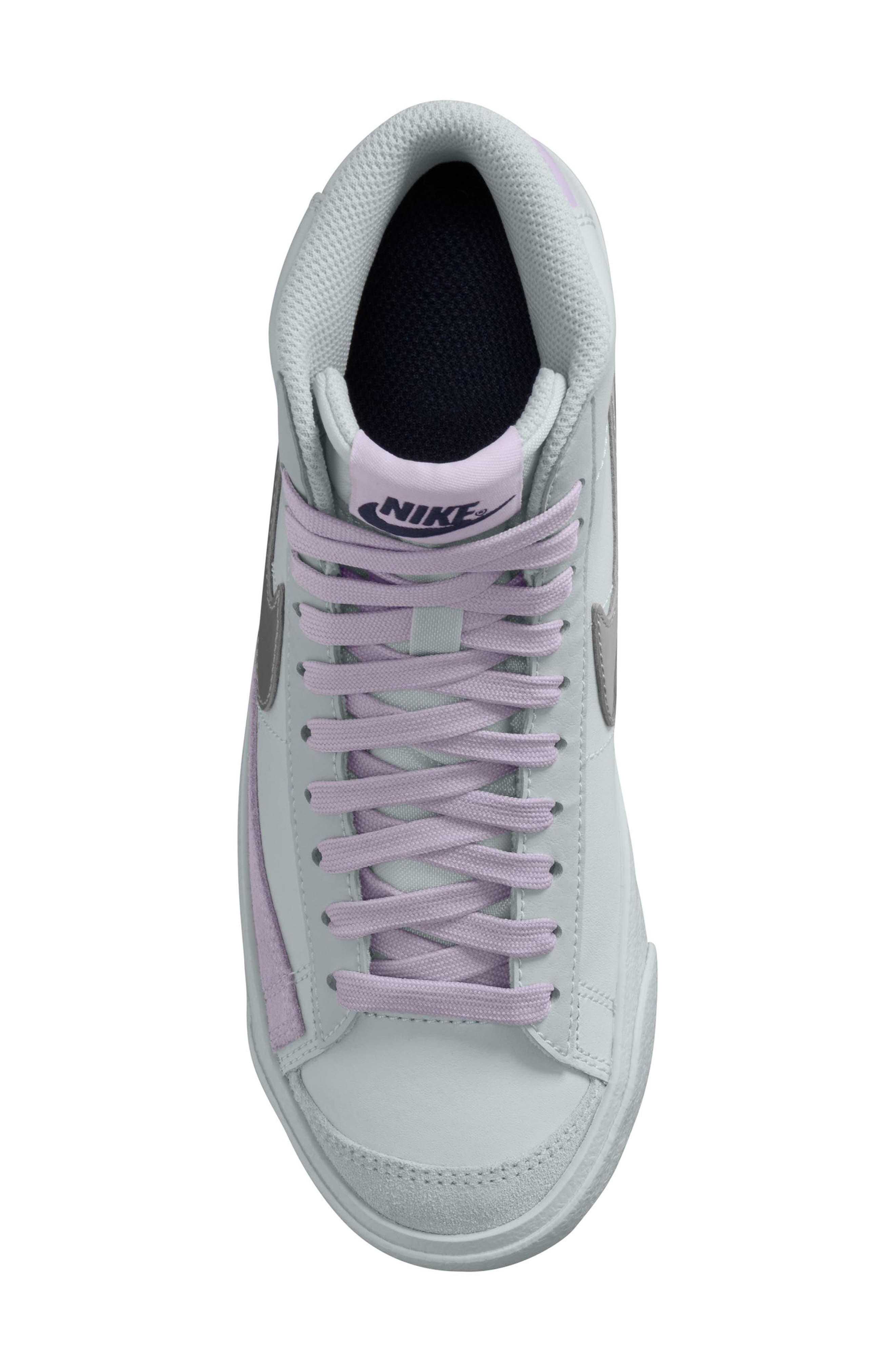 Kids' Blazer Mid '77 Vintage Sneaker, Alternate, color, PURE PLATINUM/ METALLIC SILVER