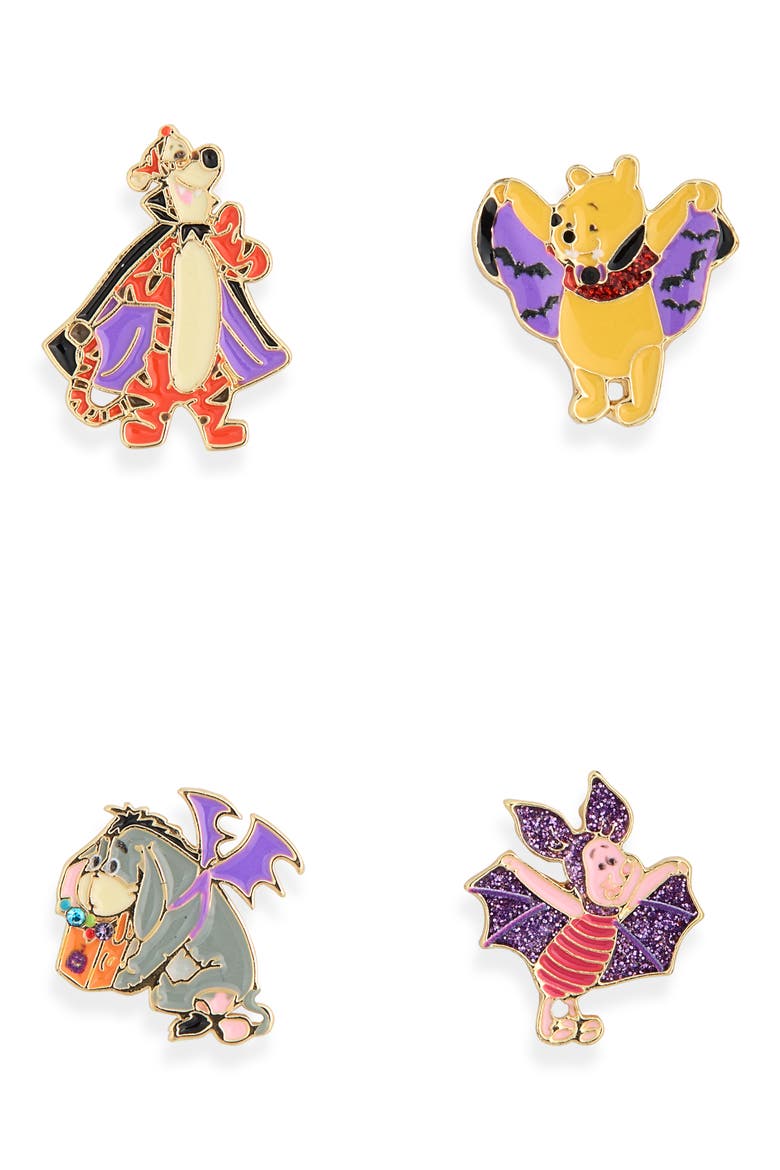 Disney® Winnie the Pooh and Friends® Set of 4 Stud Earrings, Alternate, color, MULTI