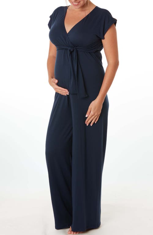Cache Coeur Origin Pregnancy And Nursing Jumpsuit In Blue