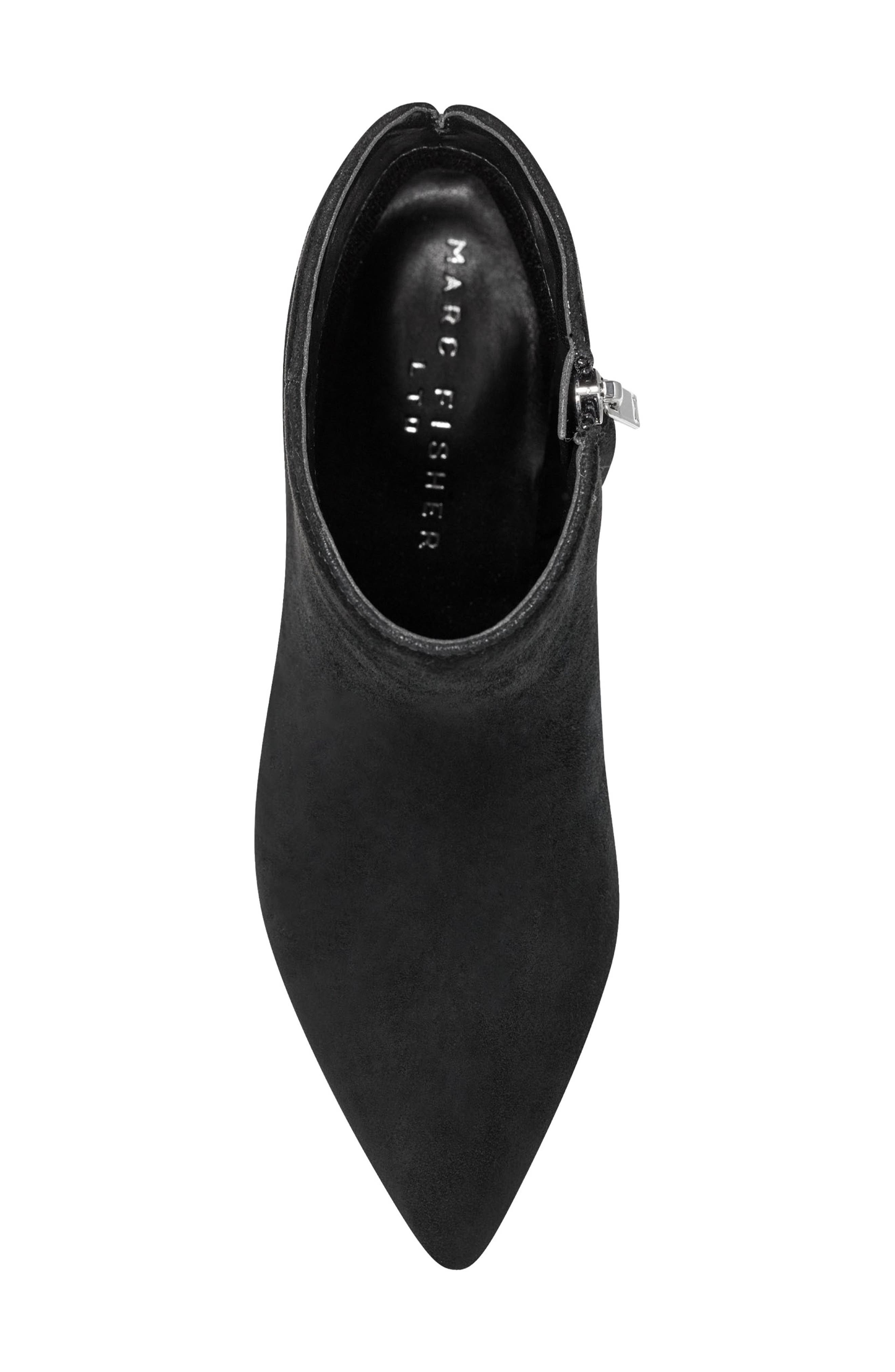 Marc Fisher LTD Leonna Pointed Toe Bootie, Alternate, color, Black Suede