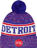 New Era Men's New Era  Blue Detroit Pistons Team Cuffed Knit Hat with Pom