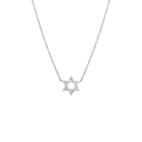 Diamond Pavé Star Of David Necklace 14K