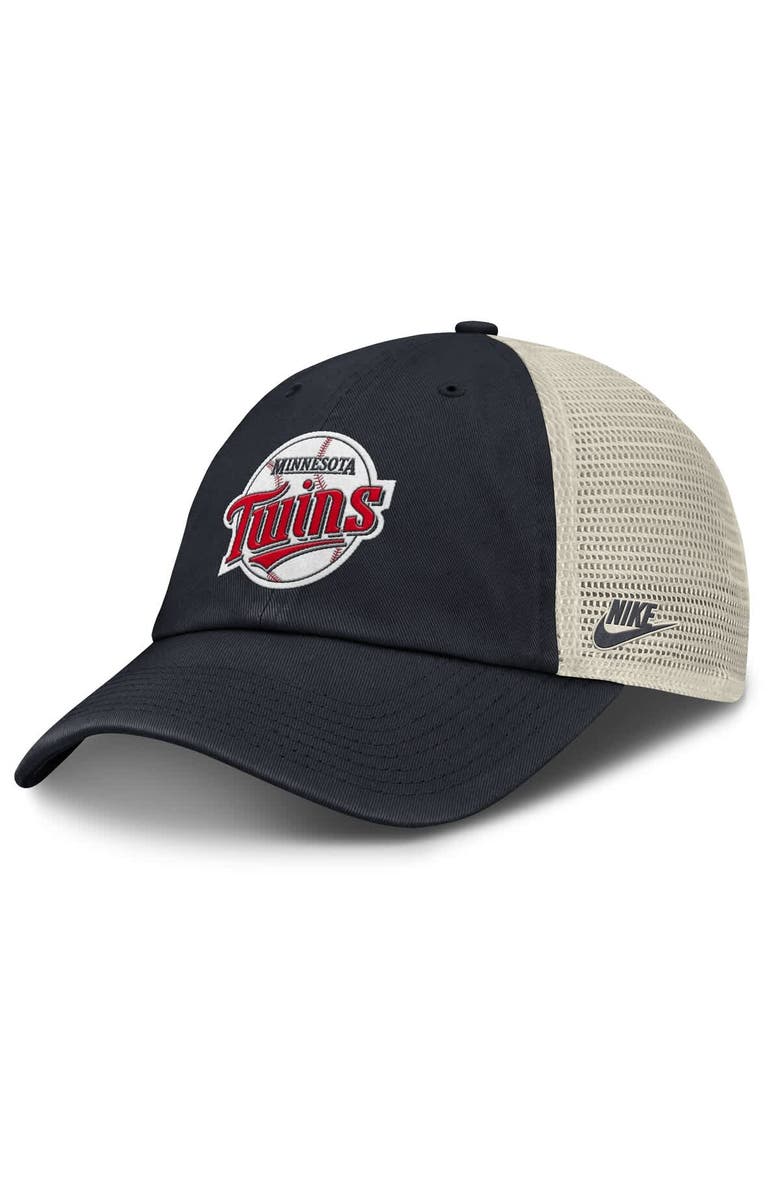 Nike Men's Nike Navy/Natural Minnesota Twins Cooperstown Collection Club Trucker Adjustable Hat, Main, color, 
