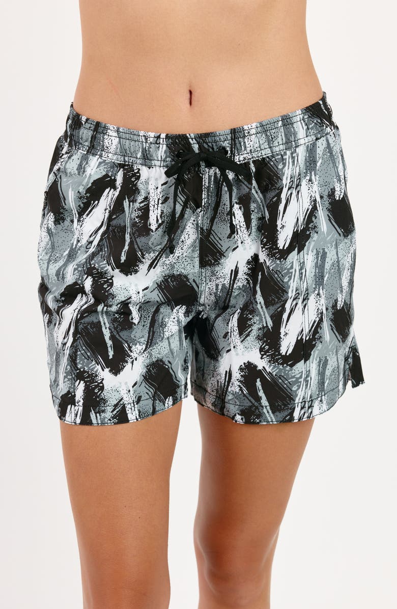 Calypsa Plus Size 4" Board Shorts, Main, color, Rocky Rise