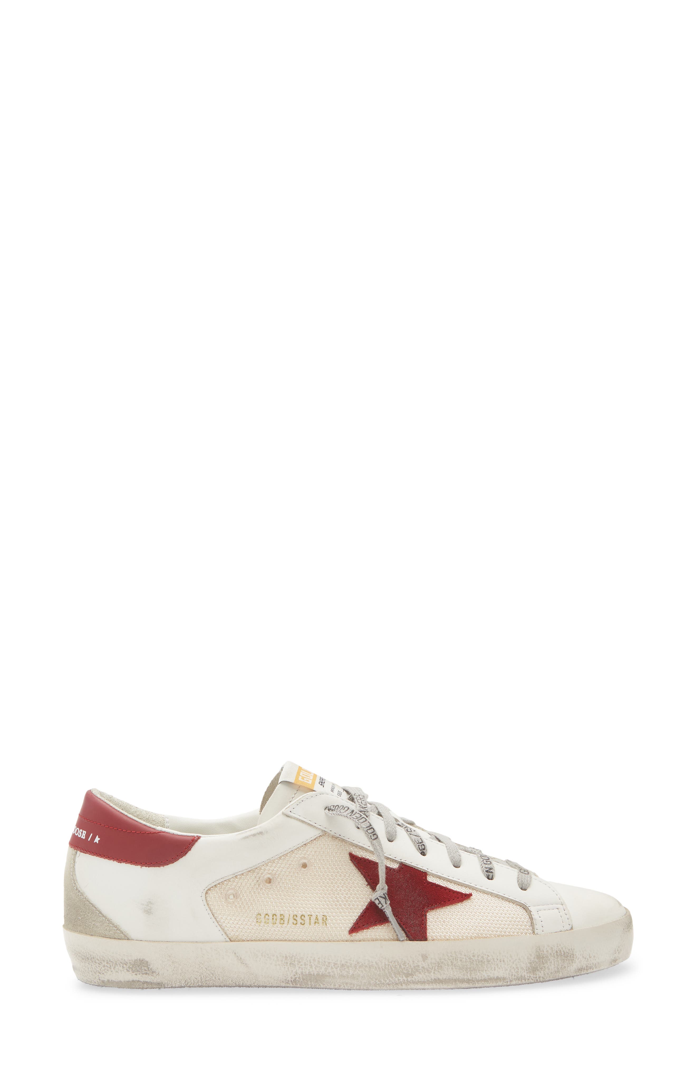 Golden Goose Super-Star Sneaker, Alternate, color, Beige/White/Red/Grey