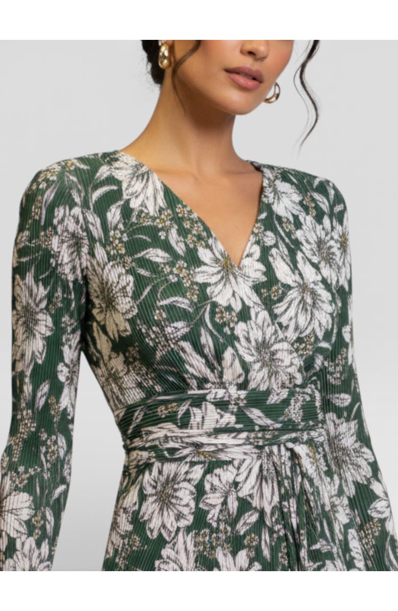 RACHEL Rachel Roy Printed Sylvia Wrap Midi Dress, Alternate, color, Spruce Bloom