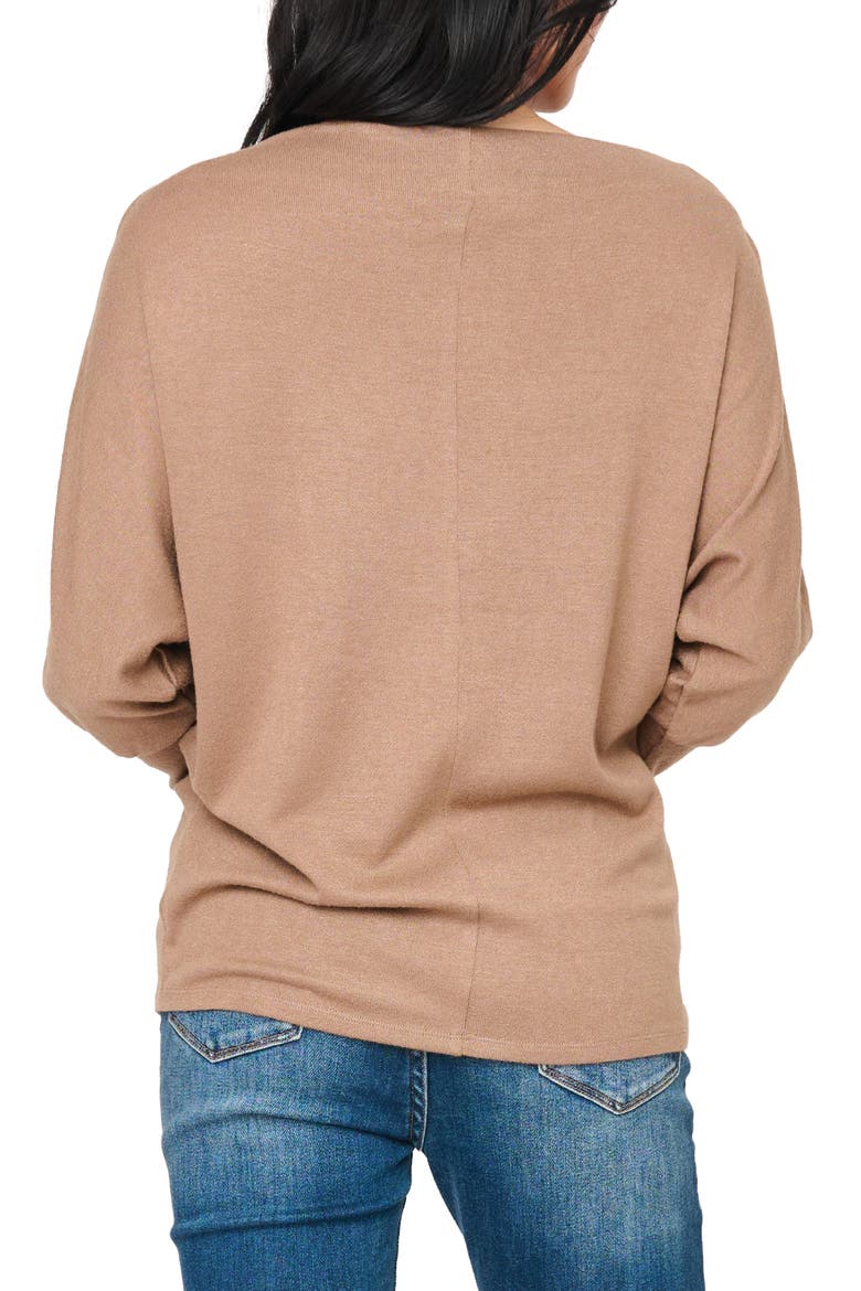 Slouchy Luxe Boatneck Top, Alternate, color, MOCHA MOUSSE