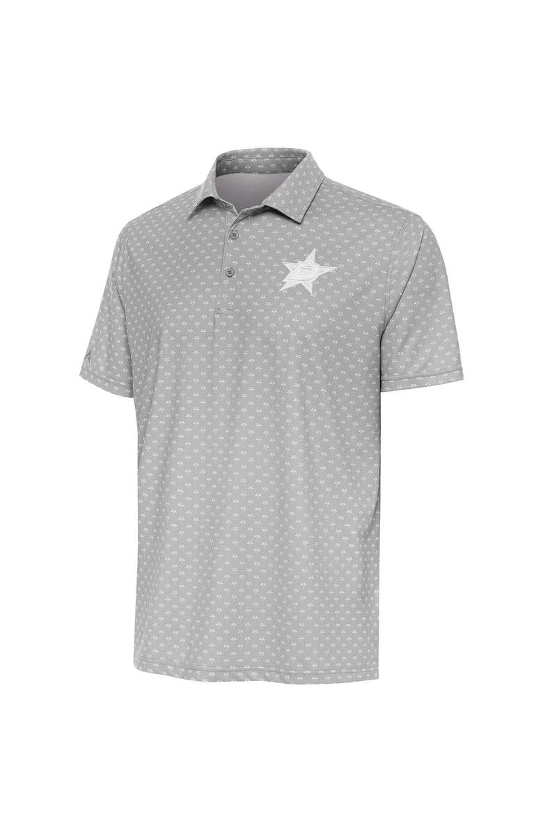 ANTIGUA Men's Antigua  Gray Dallas Stars White Logo Kona Polo, Alternate, color, 