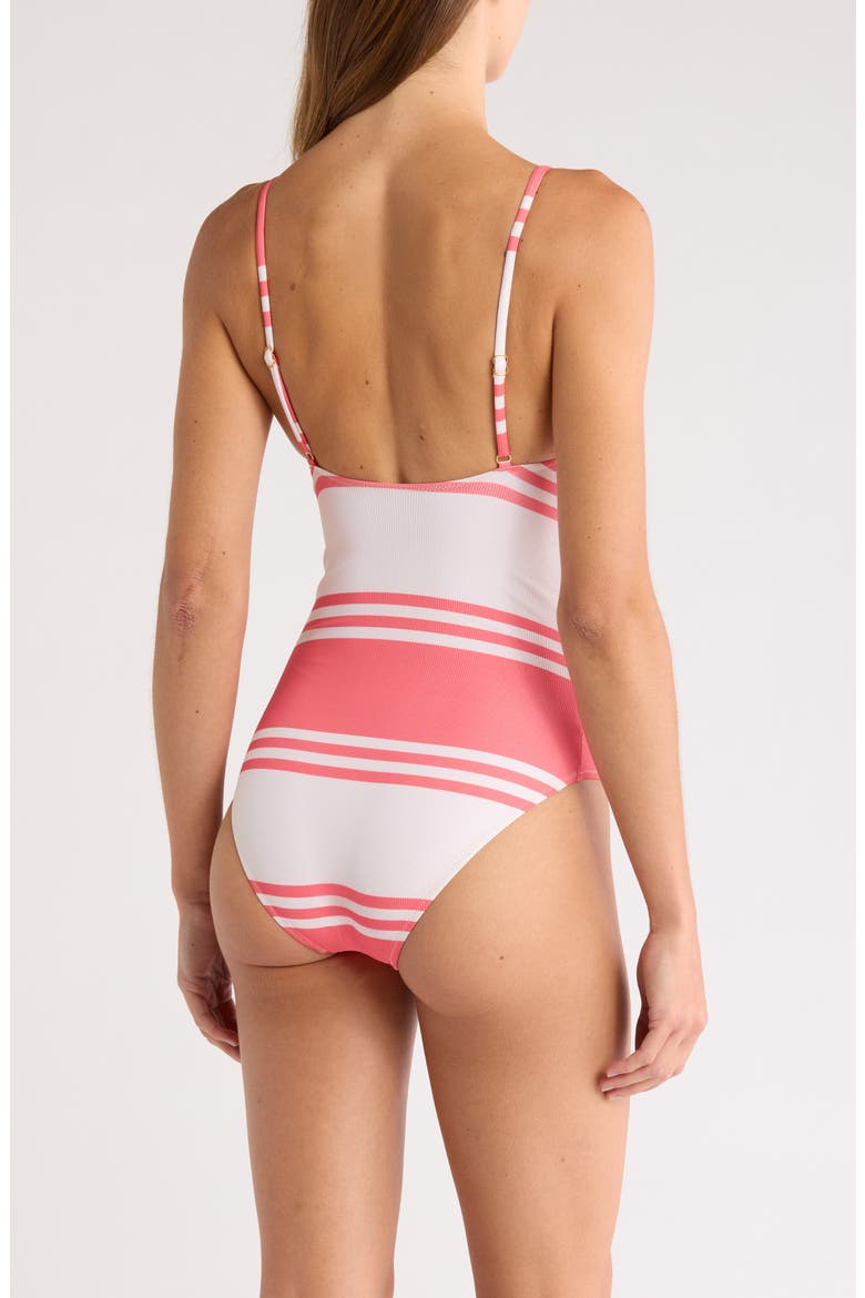 Elene Stripe Rib One-Piece Swimsuit, Alternate, color, AYELE FRAGARIA