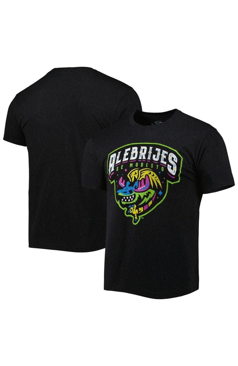 108 STITCHES Men's Black Alebrijes de Modesto Copa de la Diversion Home Tri-Blend T-Shirt, Alternate, color,