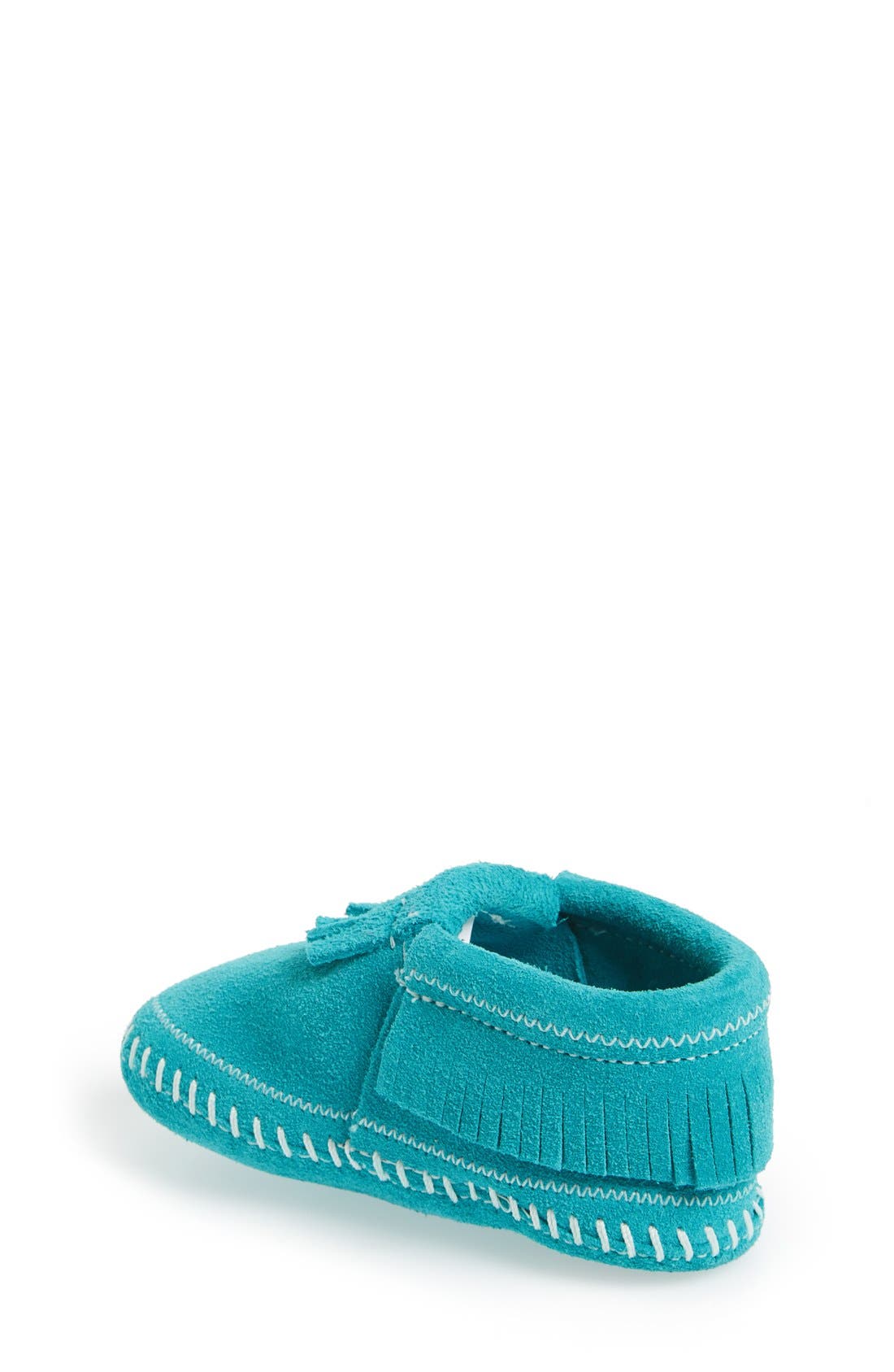 'Riley' Fringe Suede Bootie, Alternate, color, TURQUOISE