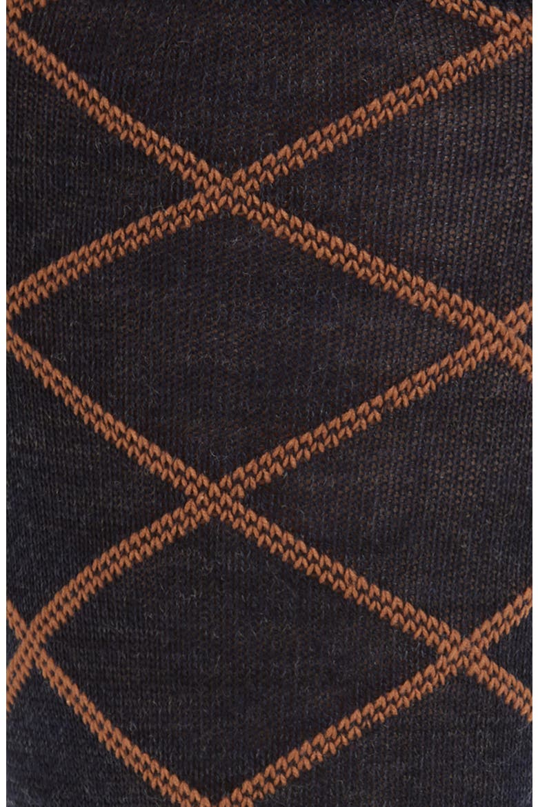 Diamond Pattern Wool Blend Dress Socks, Alternate, color, NAVY