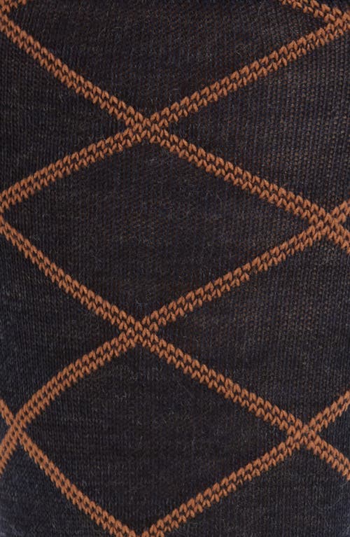 Nordstrom Diamond Pattern Wool Blend Dress Socks In Black