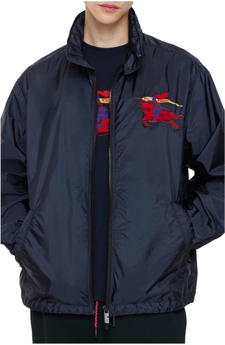 Burberry EKD Nylon Jacket, Main, color, Navy