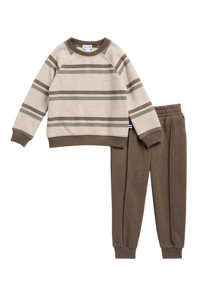 Kids' On the Trail Sweatshirt & Joggers Set, Main, color, TRUFFLE STRIPE