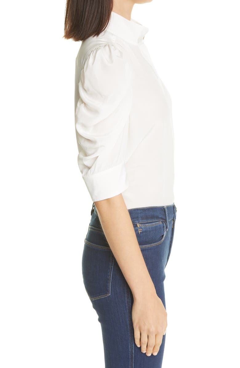 FRAME Gillian Puff Sleeve Silk Blouse, Alternate, color, Off White