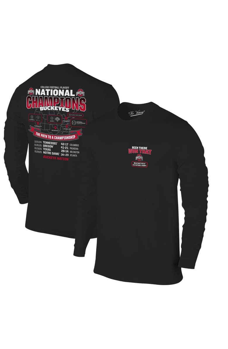 VICTORY LABEL Men's  Black Ohio State Buckeyes College Football Playoff 2024 National Champions Tour Long Sleeve T-Shirt, Main, color, 