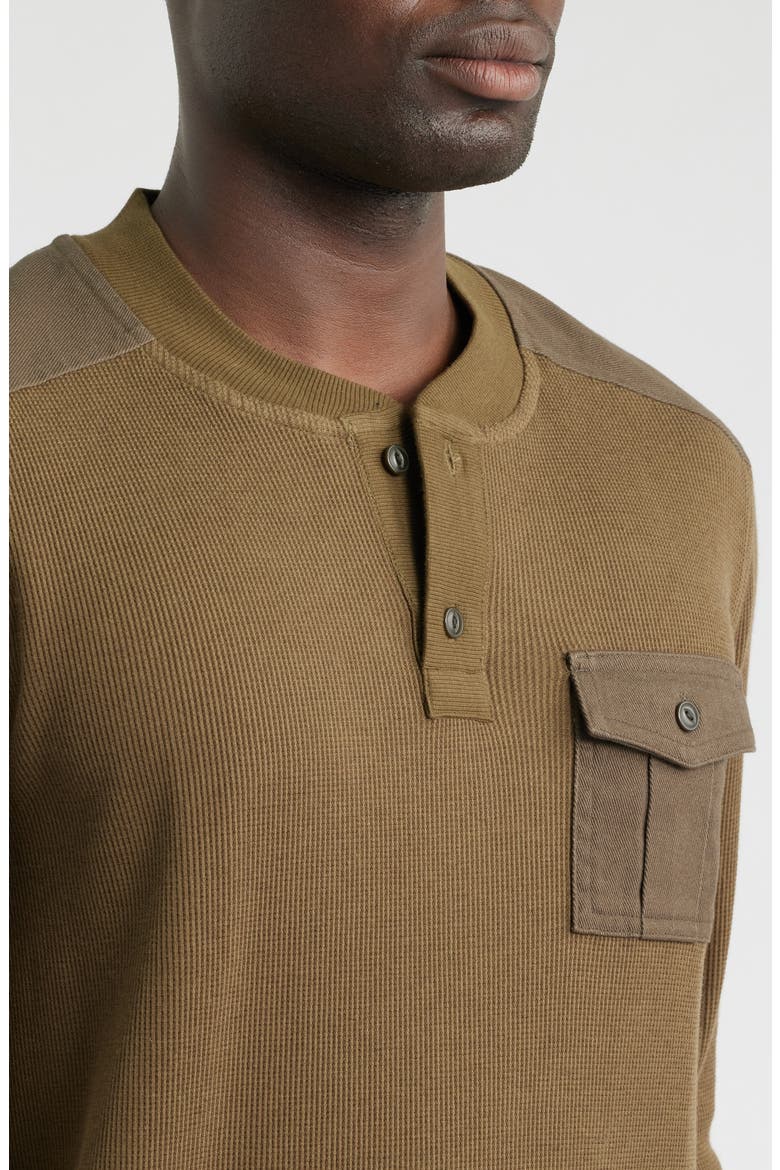 Waffle Stitch Stretch Cotton & Wool Henley, Alternate, color, GREEN