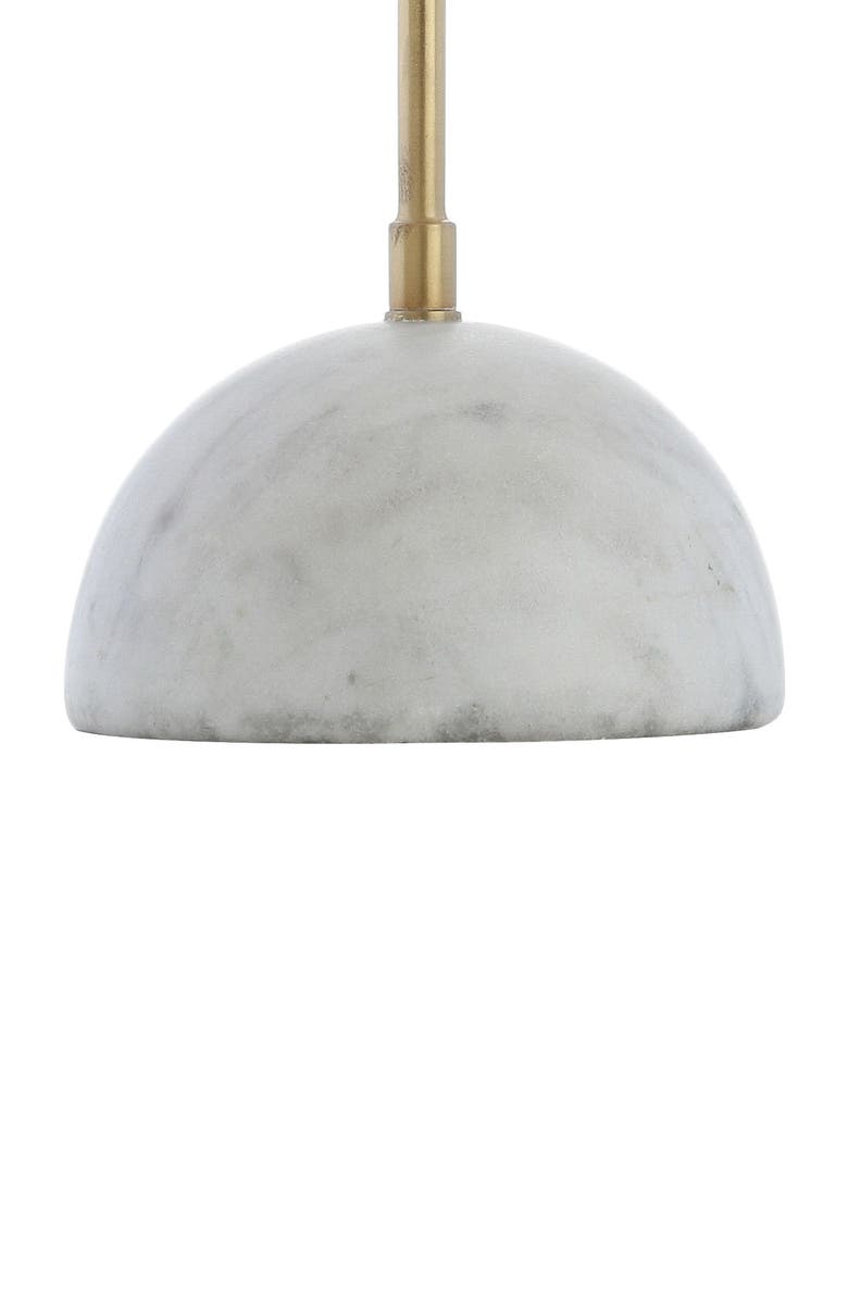 JONATHAN Y Stephen Metal/Marble LED Table Lamp, Alternate, color, Brass Gold/White