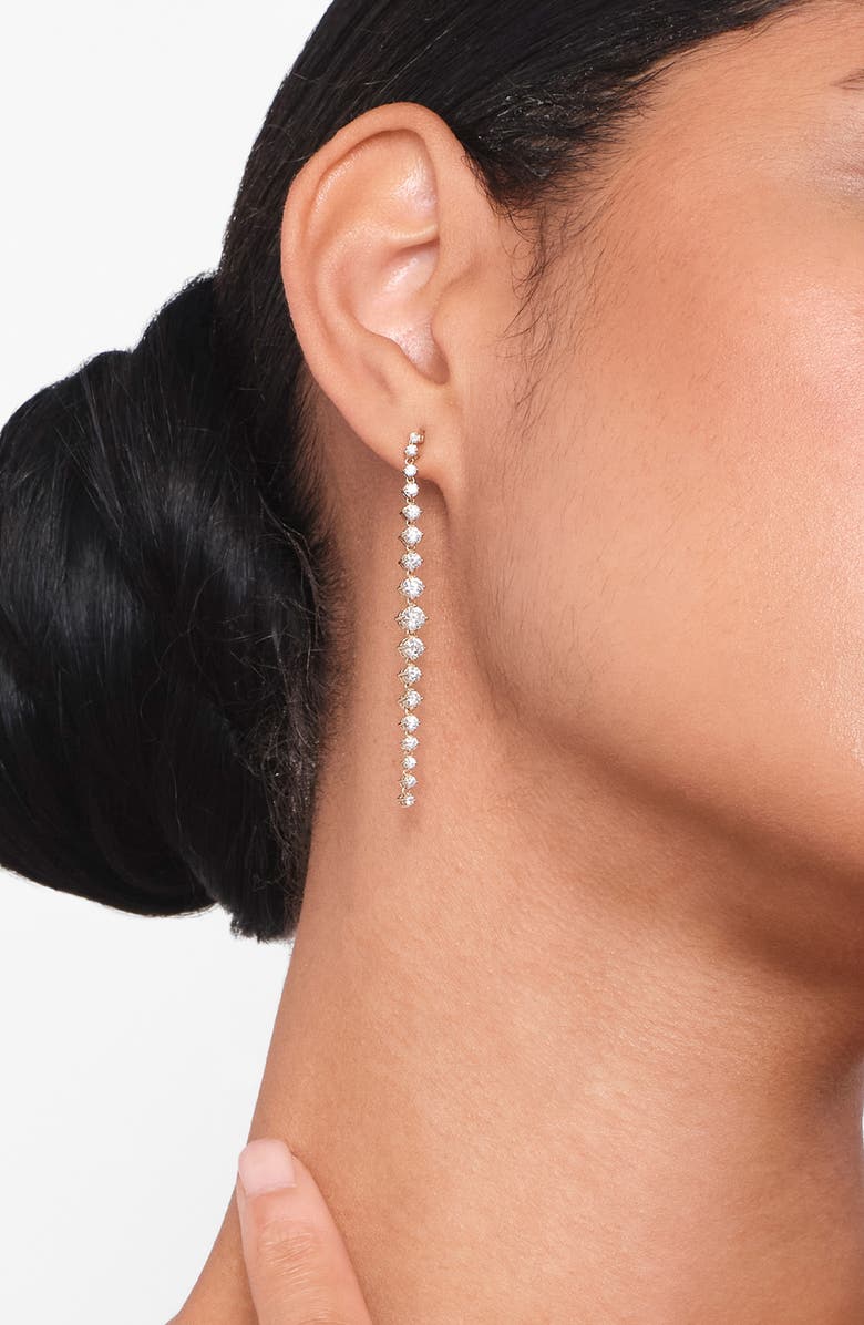 LANA 14K Gold & Diamond Linear Drop Earrings, Alternate, color, White Gold