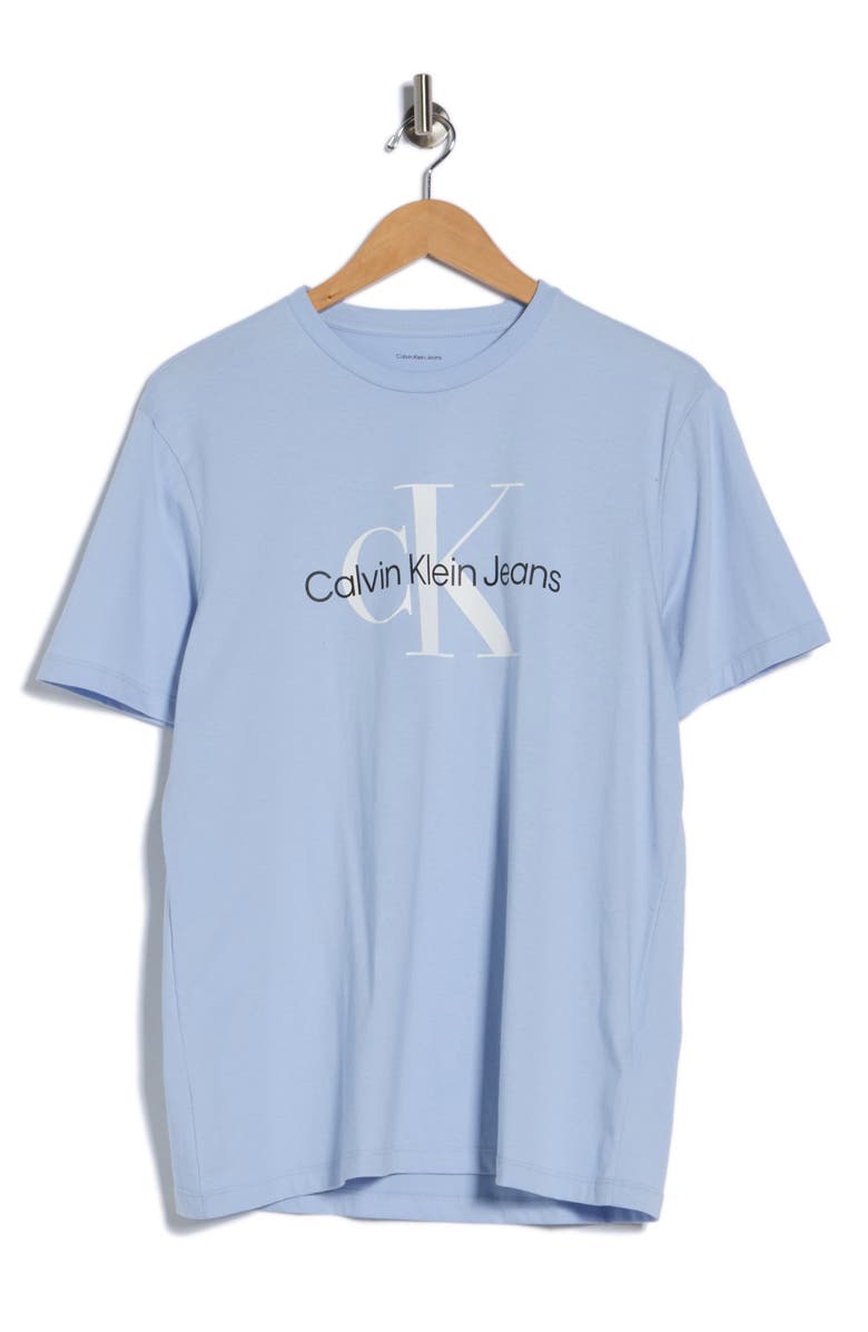 Calvin Klein Monogram Logo Crew Neck T-Shirt, Alternate, color, Kentucky Blue
