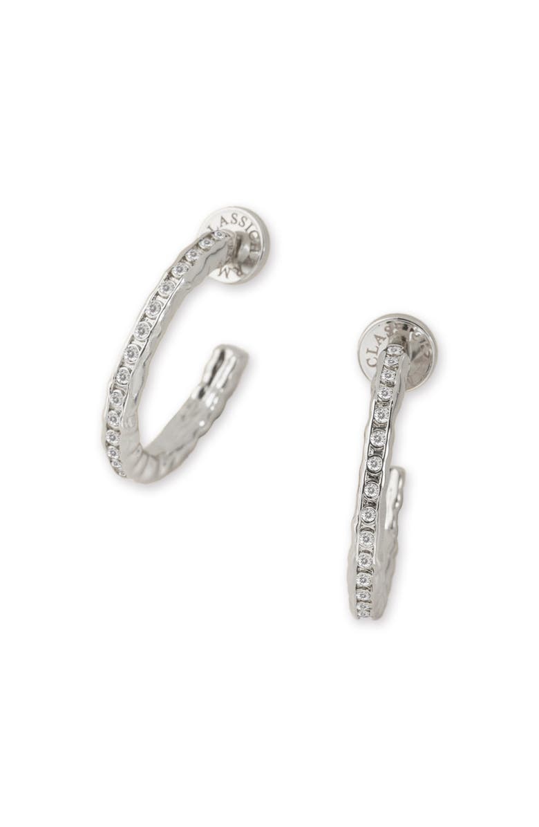 Classicharms Stella Molten Color Cubic Zirconia Hoop Earrings, Main, color, Gold/White