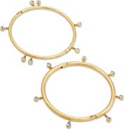 SAVVY CIE JEWELS Set of 2 Cubic Zirconia Charm Bangle Bracelets