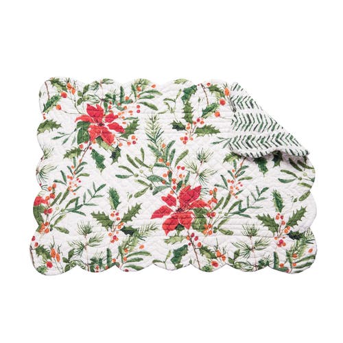C & F Home C&f Home Silvia Poinsettia Placemat In Green