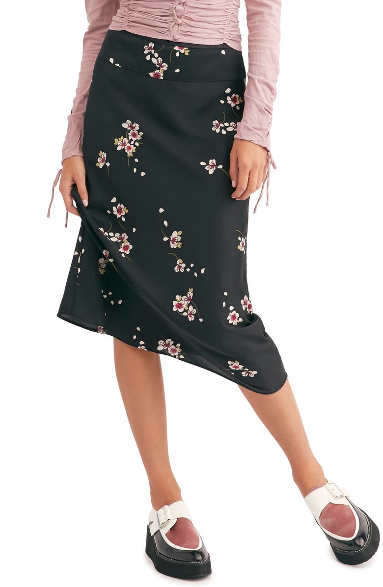 Free People Normani Leopard Print Bias Cut Midi Skirt, Main, color,