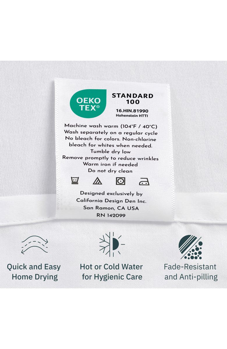 CALIFORNIA DESIGN DEN Set of 2 Pillowcases - Hotel Luxe 800 Thread Count 100% Cotton Sateen, Alternate, color, Light Grey