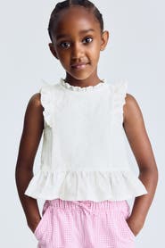 H&M Embroidered Cotton Peplum Top