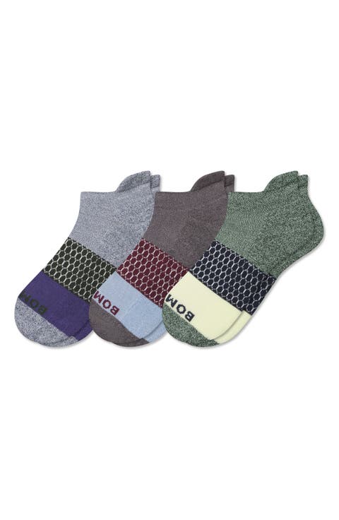 Assorted 3-Pack Triblock Ankle Socks