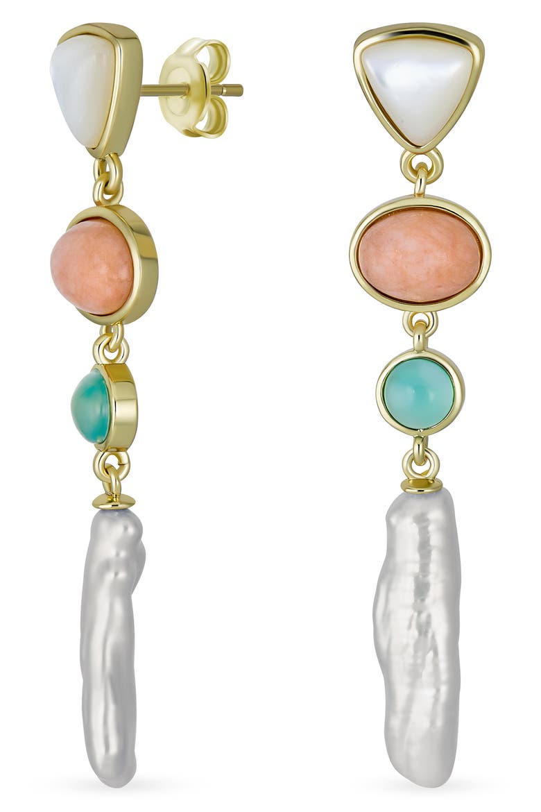 Stone Drop Earrings, Main, color, WHITE