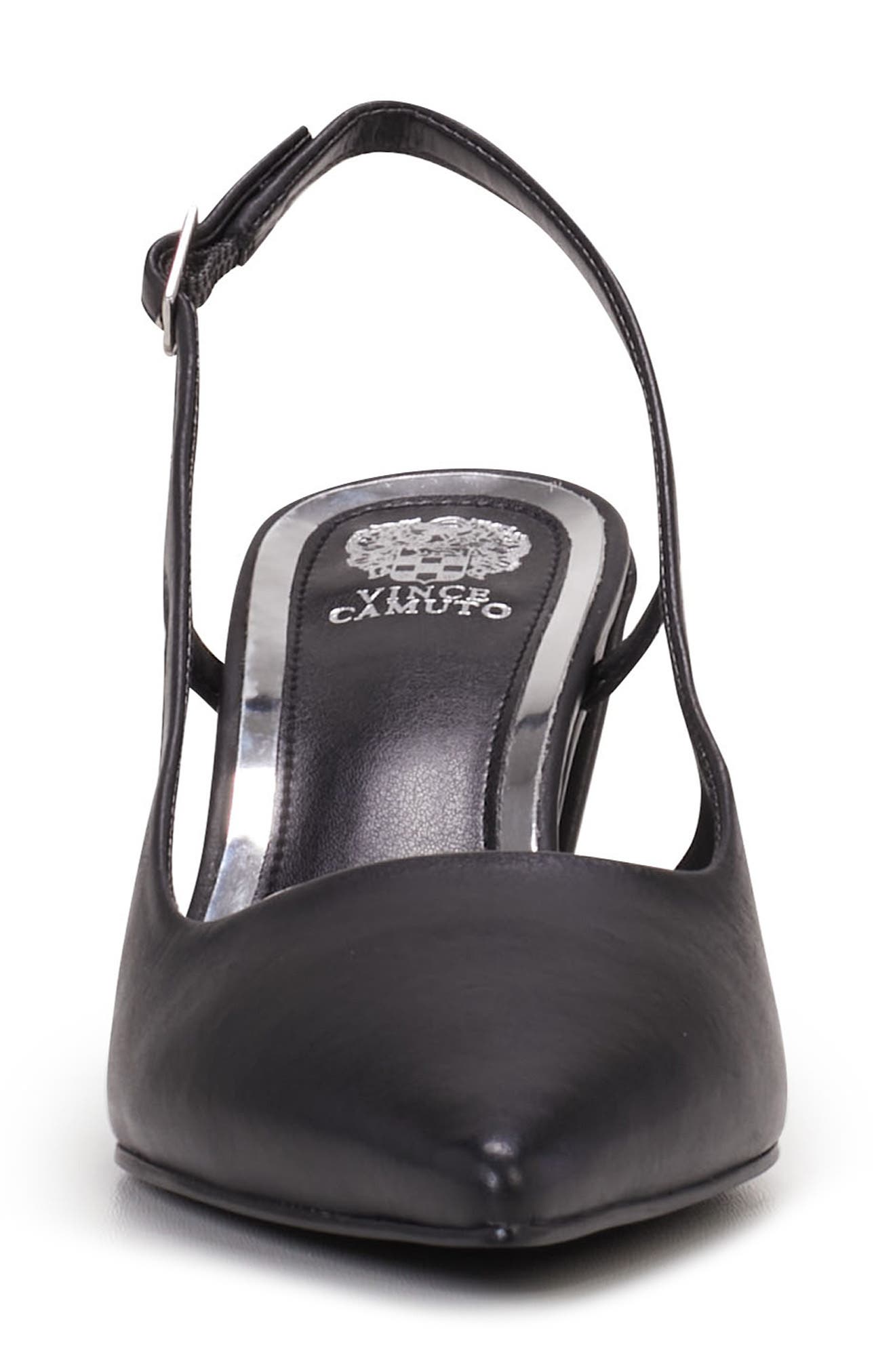 Vince Camuto Sindree Slingback Pointed Toe Pump, Alternate, color, Black Napa