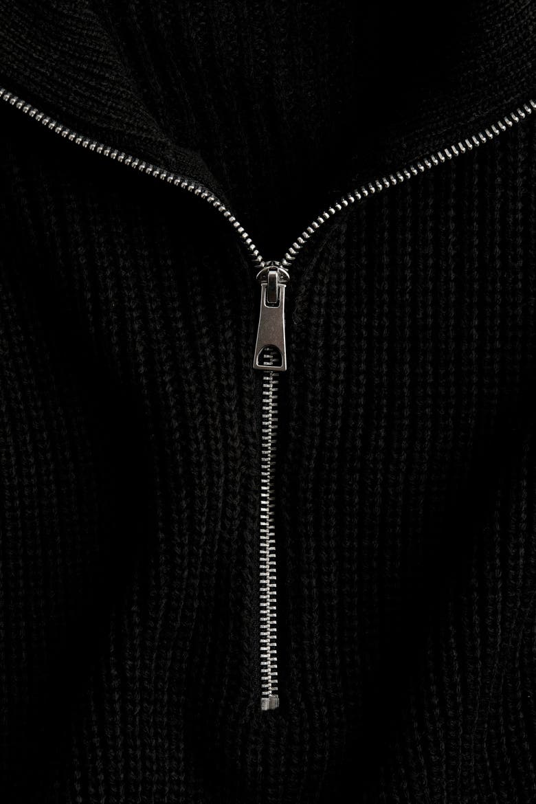Chunky-knit Zip-top Jumper, Alternate, color, Black