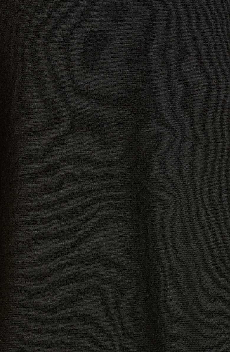 Tibi Layered Look Wool Sweater, Alternate, color, Black/ White Multi