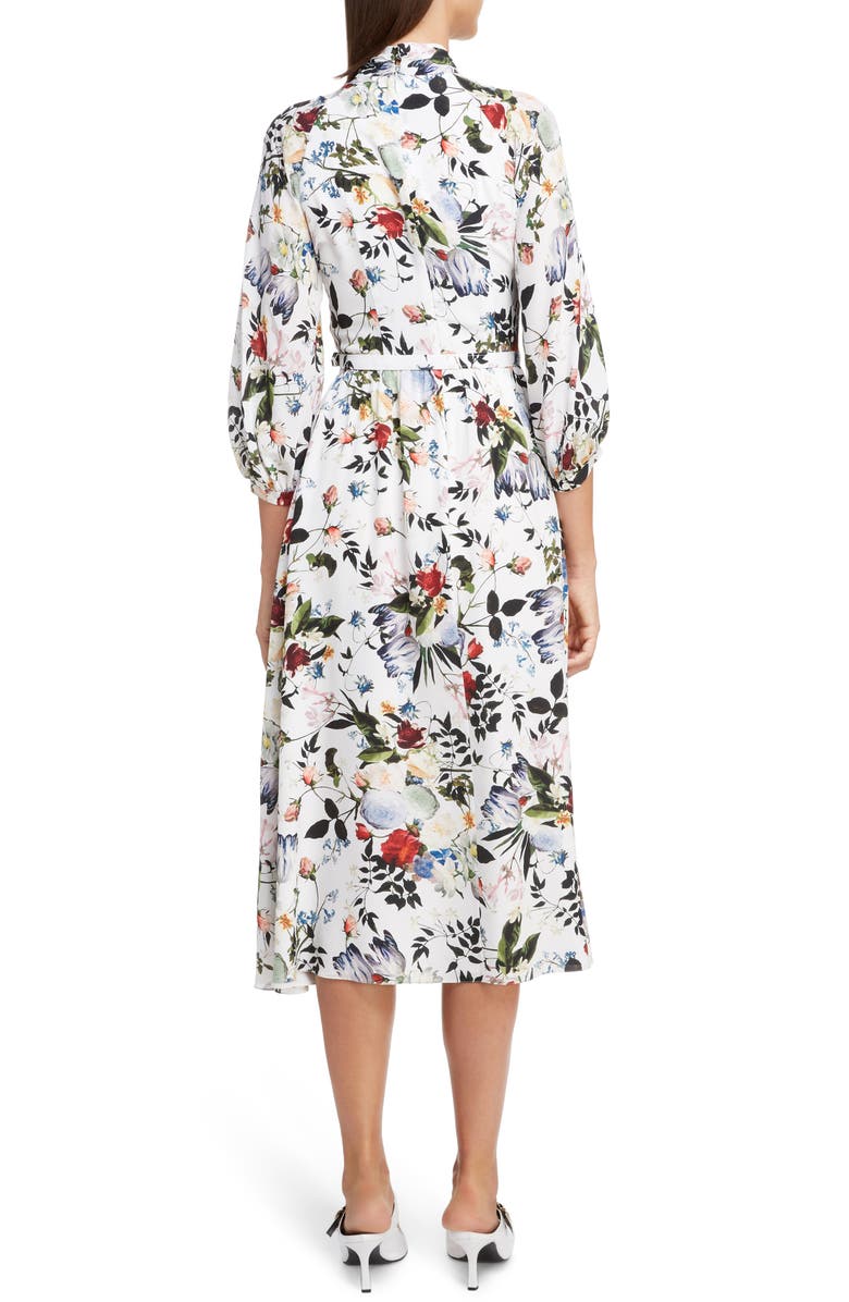 Erdem Floral Cotton Poplin Midi Dress, Alternate, color, 