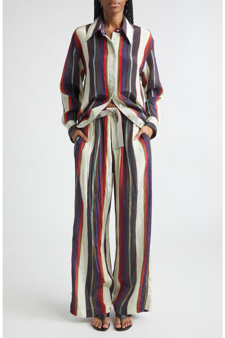 Morris Stripe Button-Up Shirt, Alternate, color, CALLA LILY MULTI