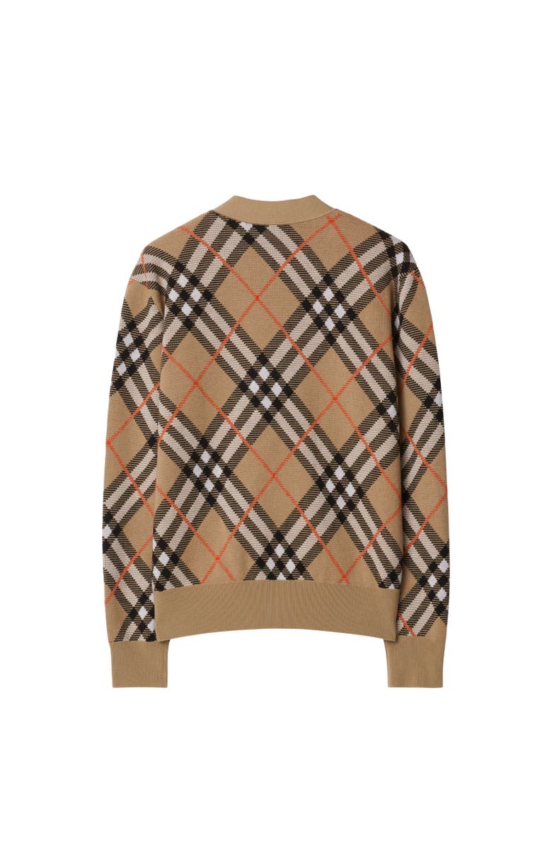 Burberry Check Wool Mohair Blend Cardigan, Alternate, color, Sand Beige