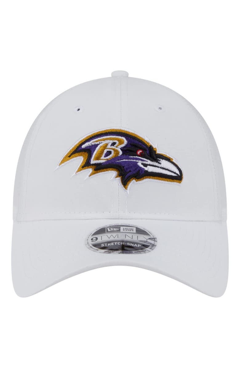 New Era Men's New Era White Baltimore Ravens Active Ripstop 9TWENTY Stretch-Snap Hat, Alternate, color, 
