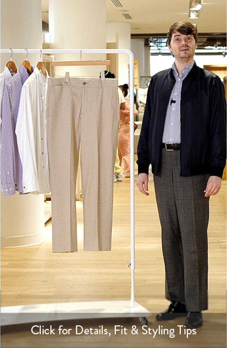 Flat Front Cotton & Linen Straight Leg Pants, sales video thumbnail