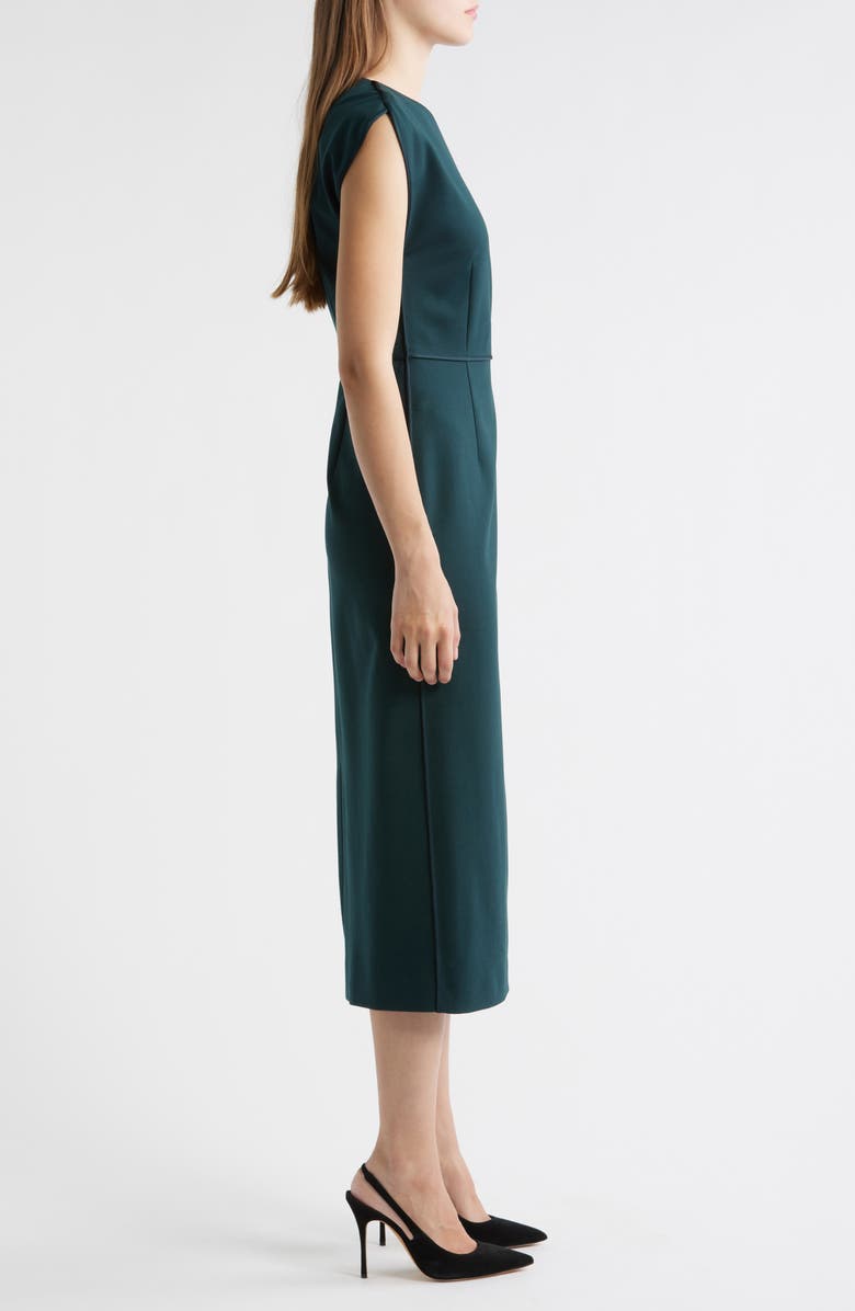 BOSS Detira Cap Sleeve Sheath Dress, Alternate, color, Pine Green