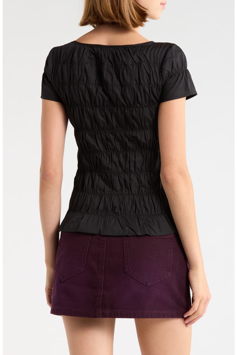 Spoiler Alert Shirred Top, Alternate, color, BLACK