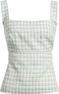 Reformation Clarence Check Linen Top