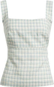 Reformation Clarence Check Linen Top